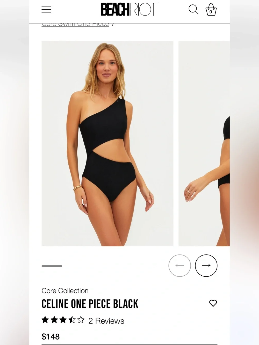 Beach Riot Black One-Shoulder Cutout One-Piece Swimsuit Made in the USA